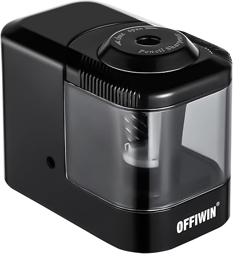 OFFIWIN Sacapuntas eléctrico para lápices n. 2 de 0.315 a 0.315 pulgadas, de colores, acuarela, carbón, adaptador, USB, funciona con pilas en la OFFIWIN Sacapuntas eléctrico para lápices n. 2 de 0.315 a 0.315 pulgadas, de colores, acuarela, carbón, adaptador, USB, funciona con pilas en la