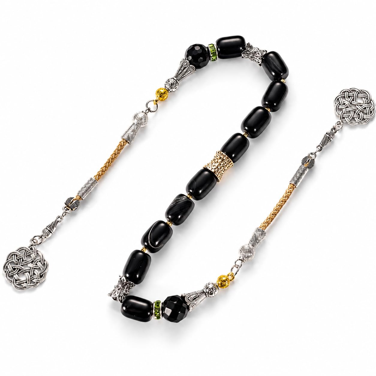 Schwarzer Achat Worry Beads für Männer, Tasbih-Style