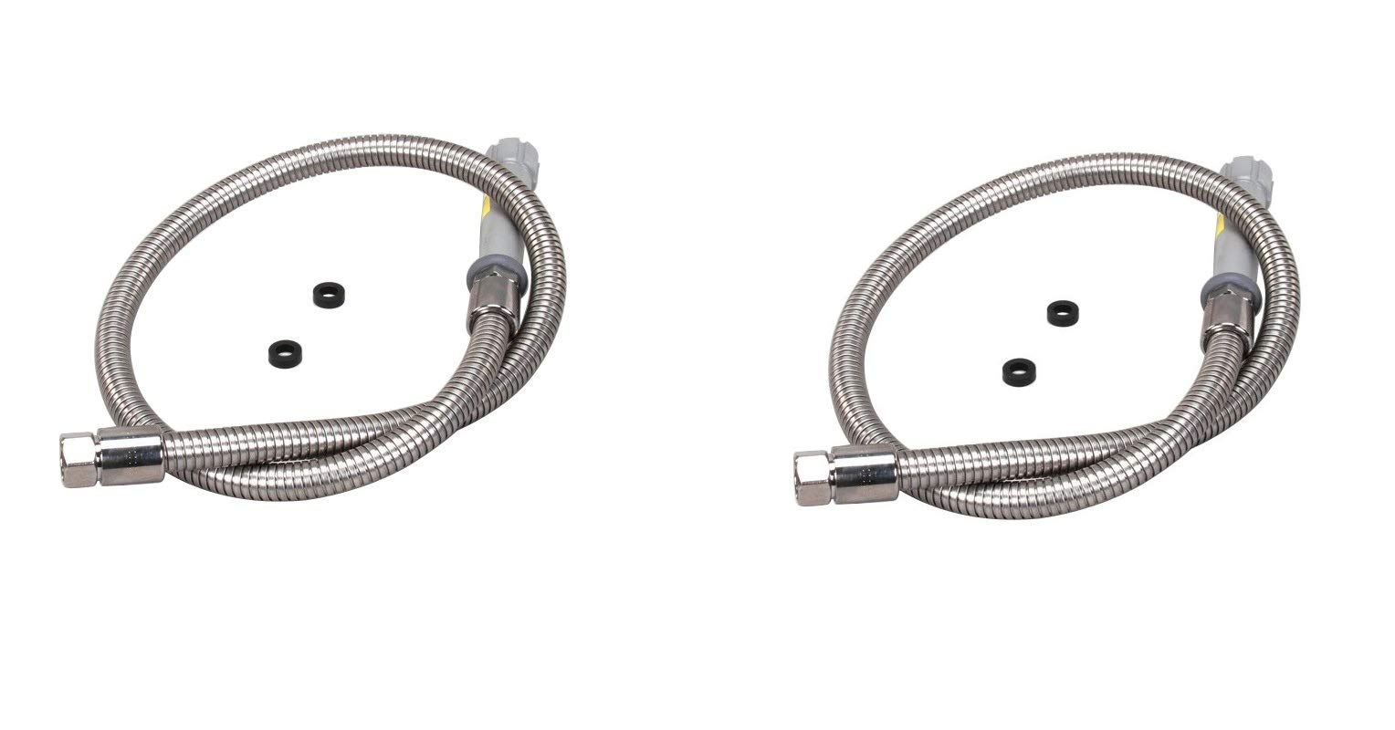 ULXIOM B-0044-H Pre-Rinse Sprayer Hose – 44 Inch Flexible Stainless Steel – Fits T&S Brass 8″ Wall Mixing Faucets – Commercial Kitchen Replacement
