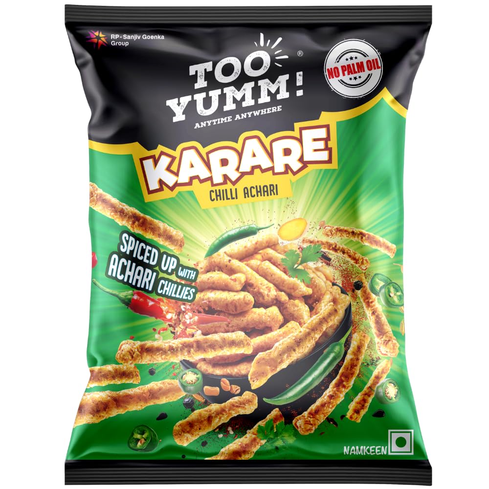 Too Yumm! | Karare Chilli Achari | 70g | Munching Snack | Snacks for Movies, Games, Parties & More | On-The-Go Munchies