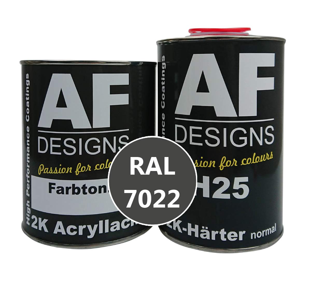 Alex Flittner Designs 2-składnikowy lakier 4,5 kg zestaw RAL 7022 UMBRĄZOWY szary błyszczący lakier do drewna maszyny lakier przemysłowy do samochodów ciężarowych NFZ