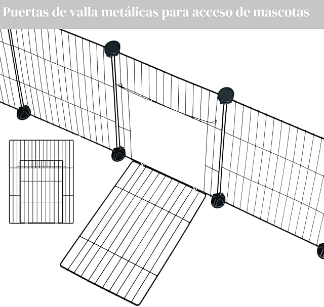 Foto 4 de 8 de PILIN Corral para Animales pequeños con Puerta, Valla para Mascotas con Alfombra Impermeable