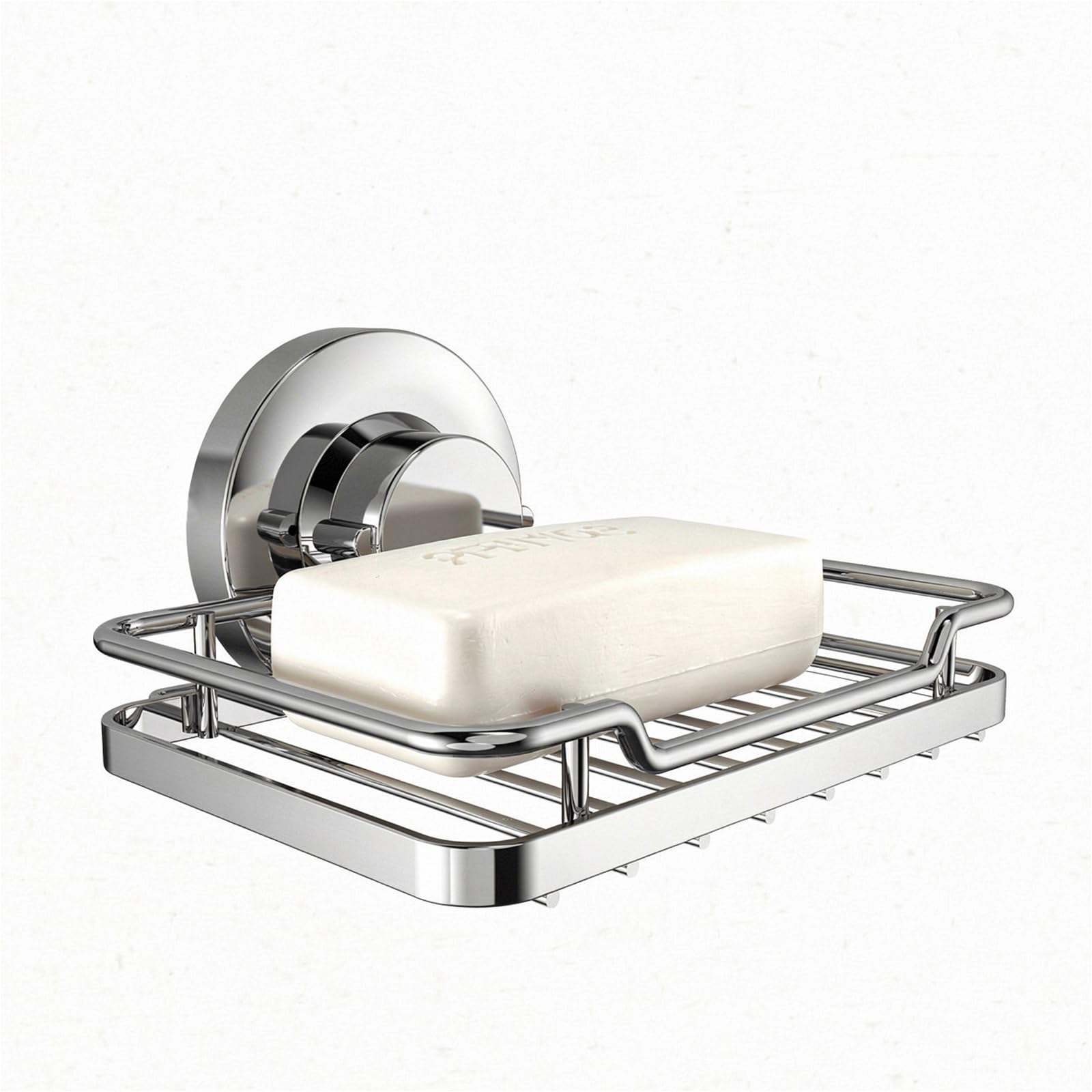 Poywaze Suction Soap Dish for Shower, Stainless Steel Soap Holder with Strong Vacuum Suction Cup, No Drilling Soap Holder Basket, Rustproof Bathroom Soap Tray for Shower Wall