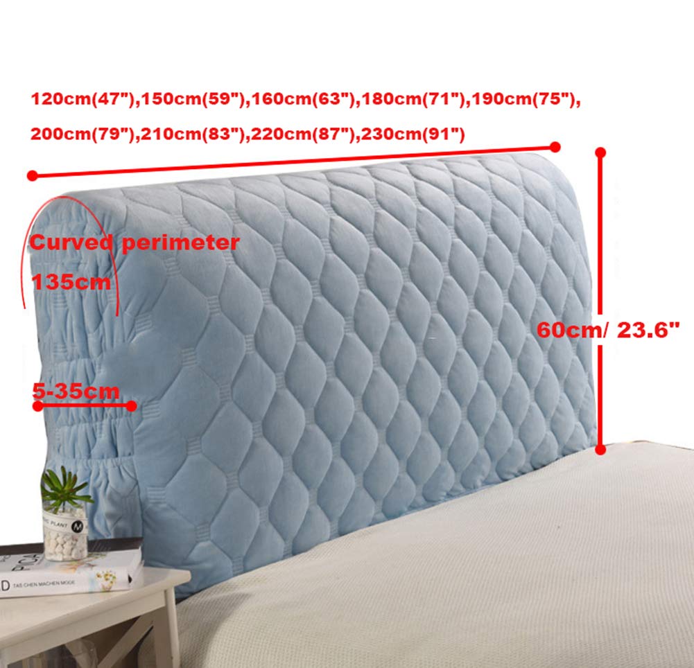 WSGJHB - Testiera Antipolvere per Letto con Copertura Elastica, in Velluto diamantato a Tinta Unita, con Copricapo Trapuntato, Altezza 60 cm, Viola, 190cm(75")