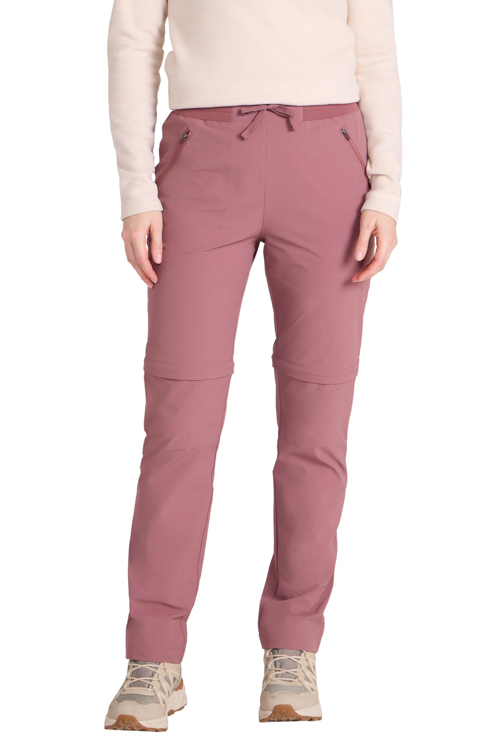 Mountain Warehouse Women's Dark Pink Zip Trousers Convertible Shorts Walking In | Size: 24