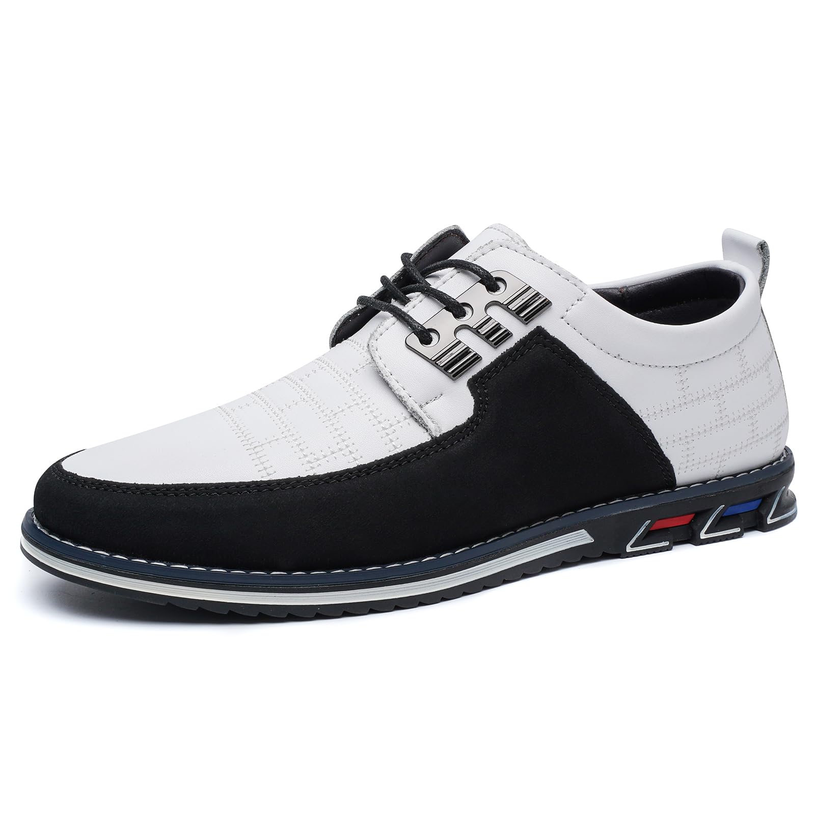 GSOHINO Men's Oxford Casual Shoes Business Lace-up Leather Loafers Fashion Dress Sneakers Breathable Comfortable Office Working Walking Driving