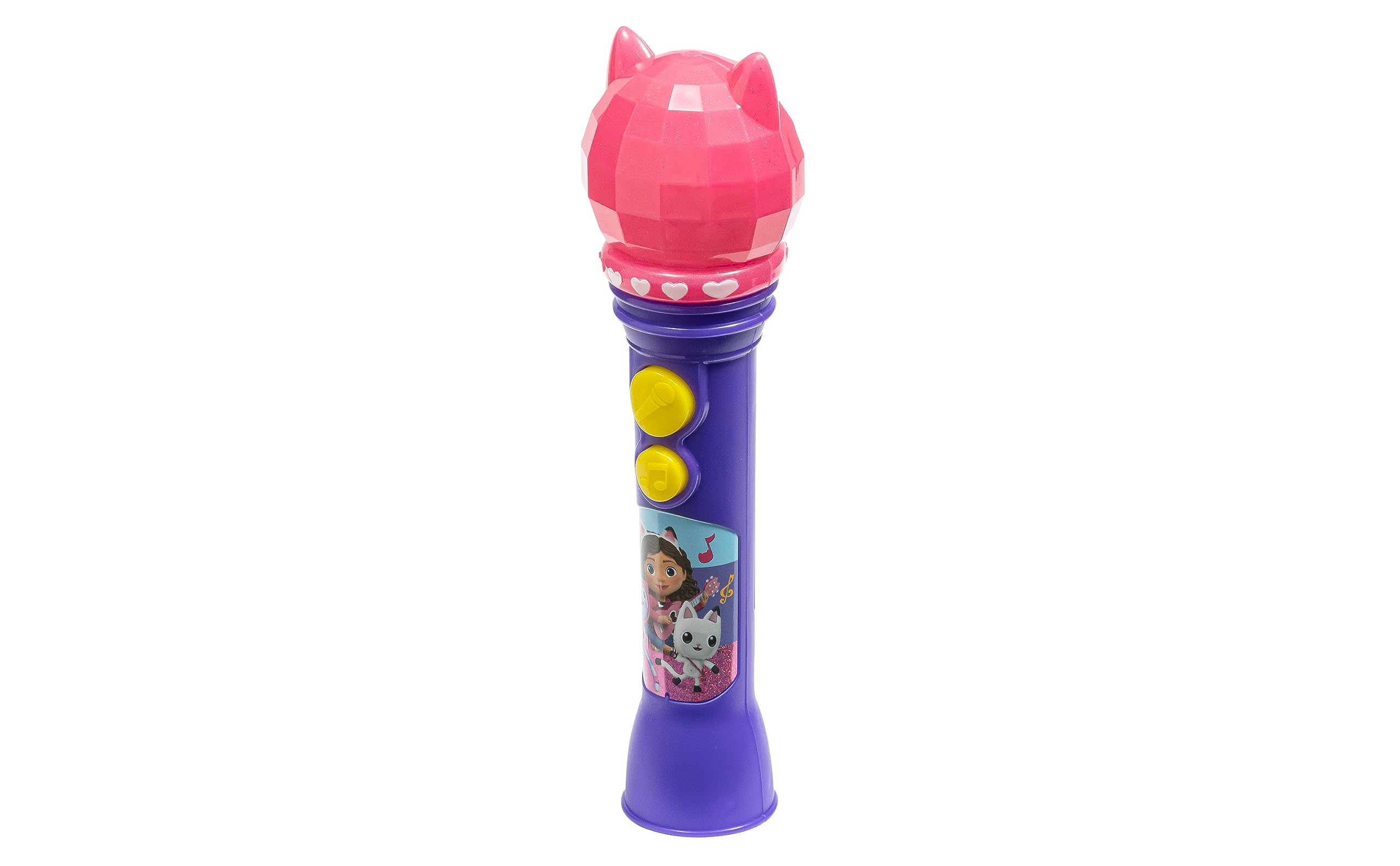 ekids KIDdesigns - Microfono per casa delle bambole di Gabby, per bambini, con microfono funzionante reale, con luce lampeggiante a LED e altoparlante, giocattolo portatile per karaoke