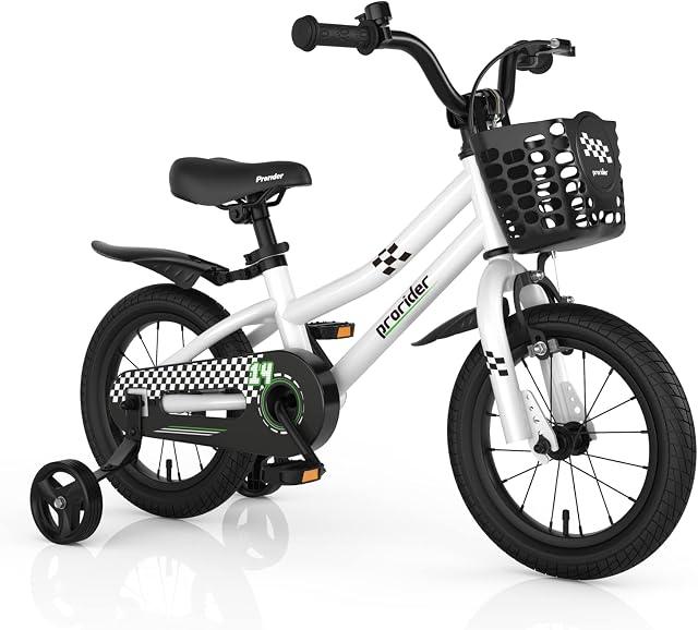 BABY JOY Les enfants font du vélo, 12 14 16 18 Inches Enfants Bicyclettes pour garçons Filles Âge 3-8 ans avec roues de formation, frein à main, freins sous-marins & Panier amovible, Vélo enfant de couleurs multiples
