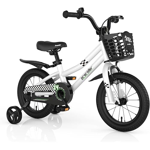 BABY JOY Kids Bike, 12 14 16 18 Inch Children Bikes for Boys Girls Age 3-8 Years w/Training Wheels, Handbrake, Coaster Brake & Removable Basket, Kids Bicycle of Multiple Colors