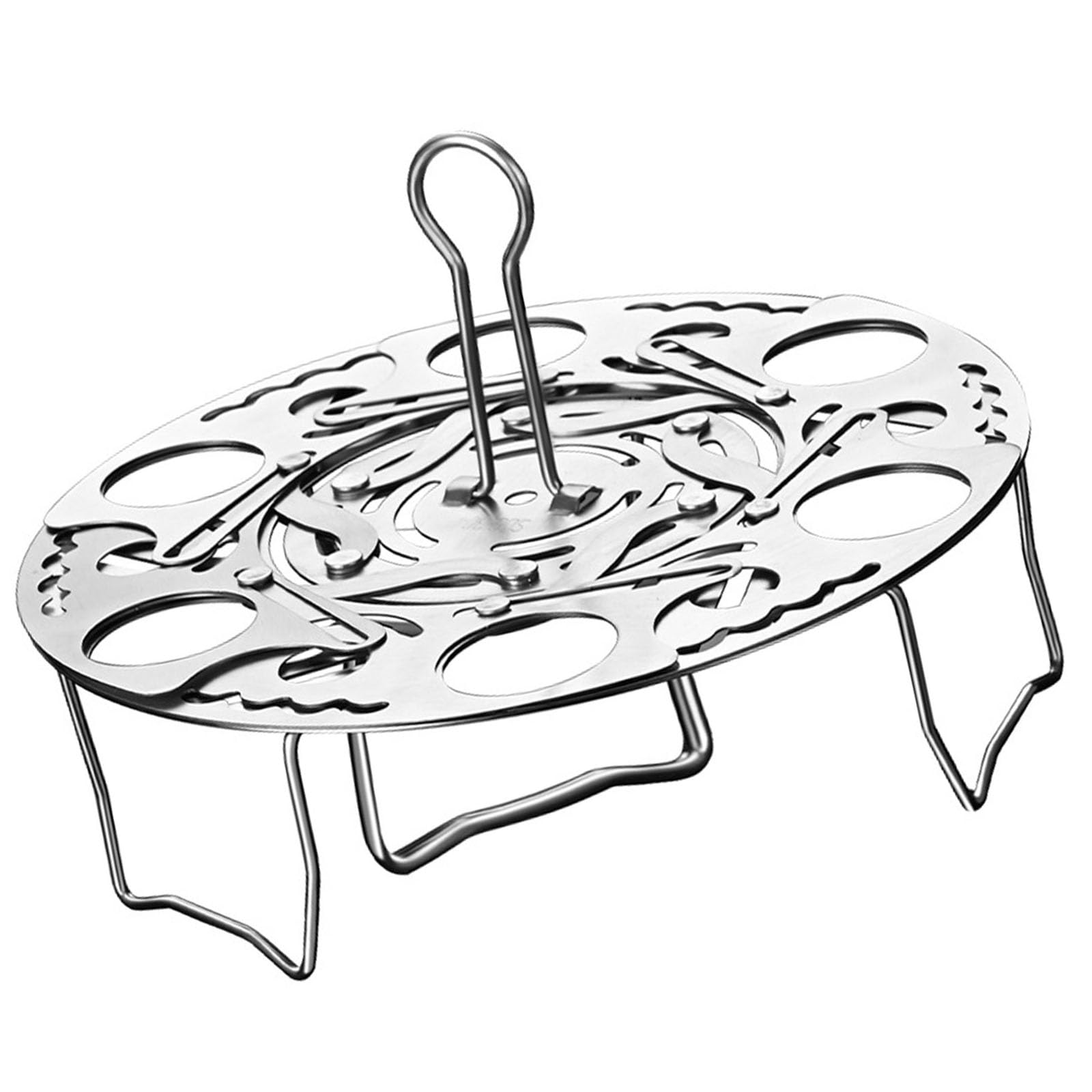 Kalttoy Practical Adjustable Steamer Insert 304Stainless Steel Steaming Tray Seafood Steaming Rack Suitable for Health Cooking Folding Tray