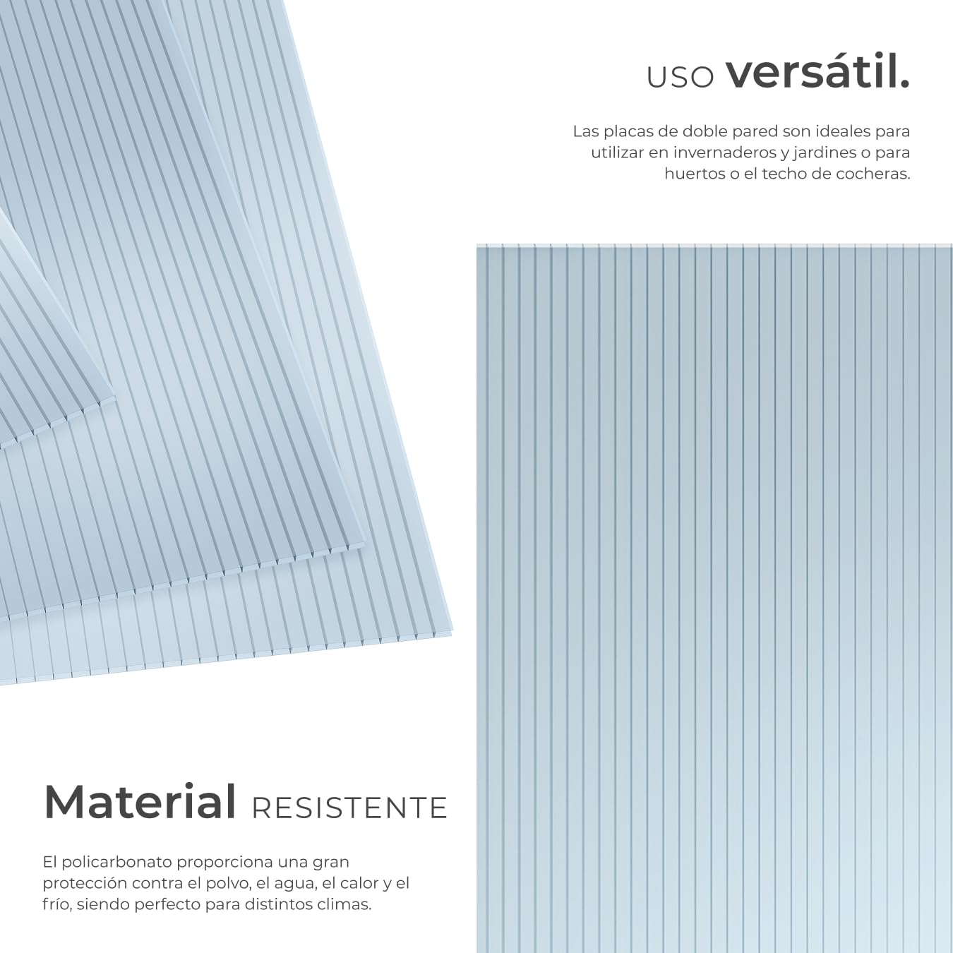 tectake Placas de Policarbonato Transparente 121x60.5x0.4 cm Resistente UV Exterior Tejado Marquesina