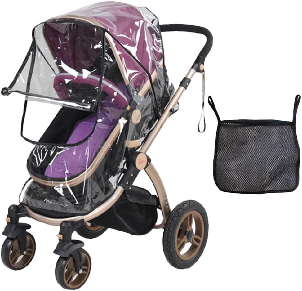 Bubble Rain Protector Rain and Wind Waterproof Cover for Baby Stroller and Stroller with Mesh Organizer Bag for Storing Stuff