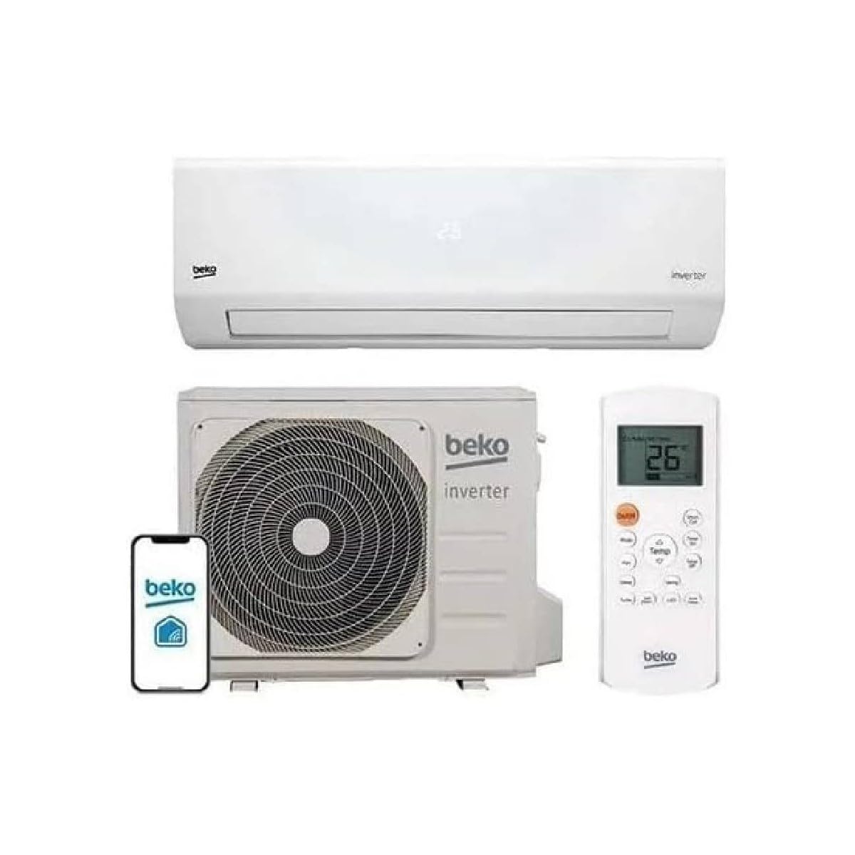 Condizionatore fisso mono Beko ROUND RANGE BEHPG 126 125 White