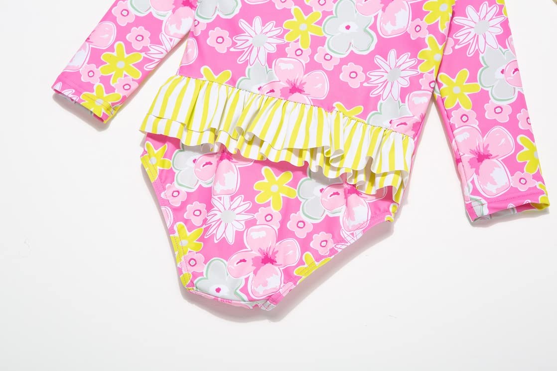 BONVERANO Traje baño bebé protección Solar UPF 50+ Cierre Cremallera con Volantes