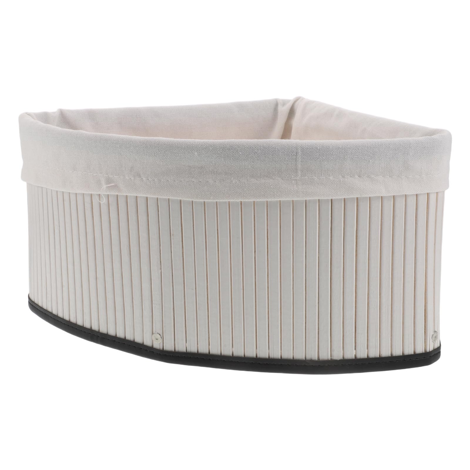 Toddmomy Cesta de Almacenamiento Tejida de Bambú Triangular con Forro Blanco, Organizador Multifuncional y Diseño Ahorrador de Espacio para Armarios y Cocina