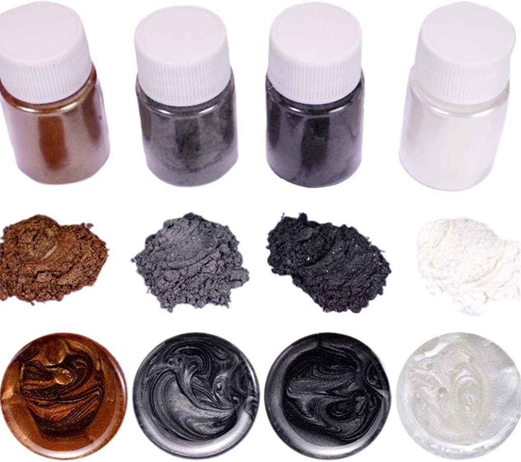 siwetg 4 pieces/set mixed colour resin jewellery DIY craft glowing powder luminous pigment set crystal epoxy material