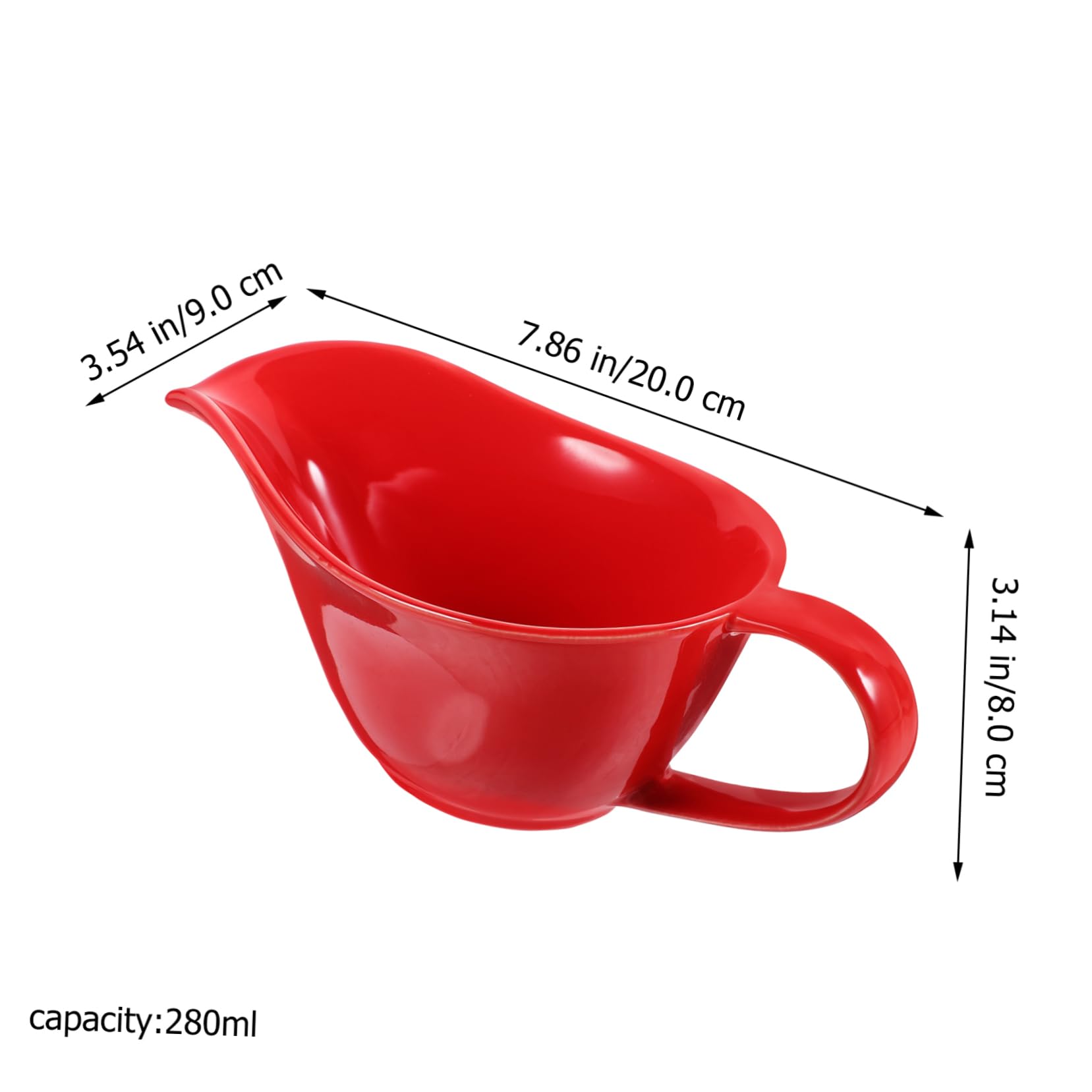 Zerodeko Ceramic Sauce Boat Ceramic Gravy Boat Creamer Pitcher Milk Pitcher Mini Pitcher Gravy Boats Coffee Pitcher Milk Jug Cream Pitcher Gravy Serving Boat Ceramic Pitcher Ceramics Red