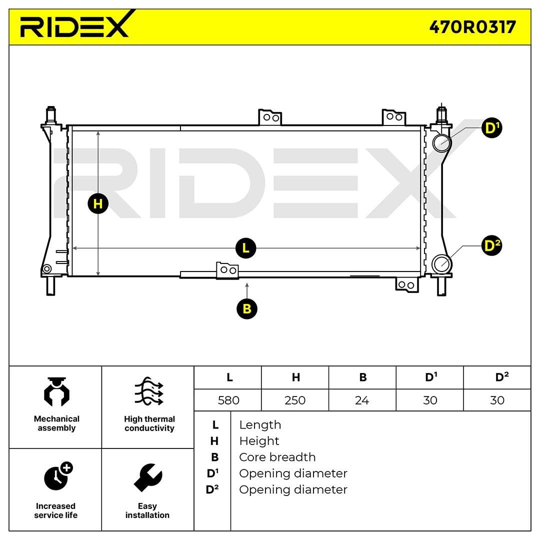 RIDEX 470R0317 Radiatore motore Compatibilità con FIAT Panda Hatchback 141 Benzina