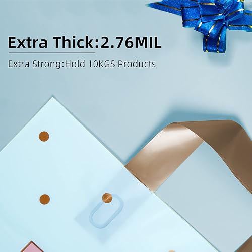 Miniatura 10 de Bolsas de agradecimiento para compras paquete de 50 bolsas de mercancía extragruesas a granel bolsas de plástico para pequeñas empresas bolsas de