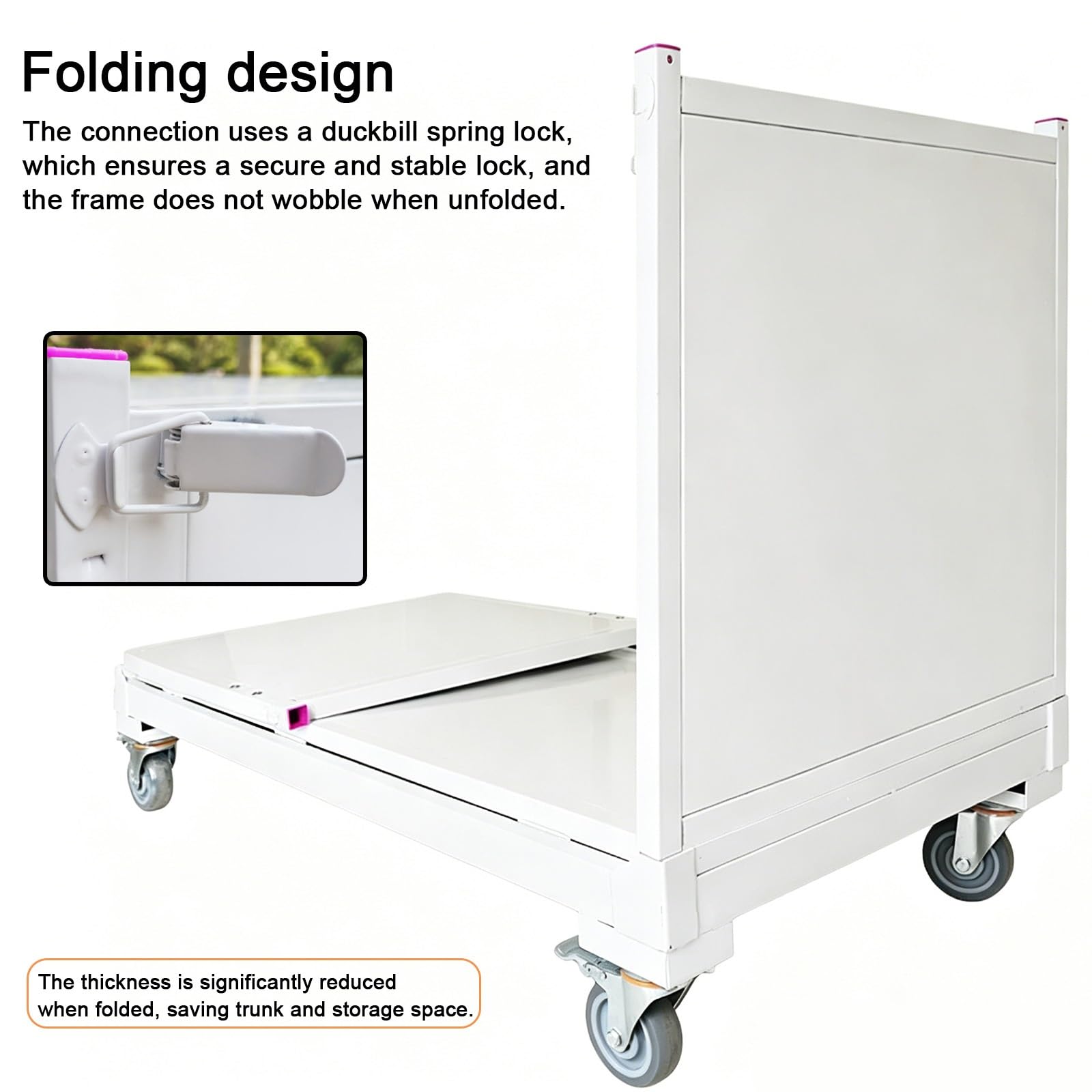 Carrello portatile per venditori, pieghevole, con tettoia e ruote bloccabili, struttura in ferro per eventi alimentari, larghezza 120 cm