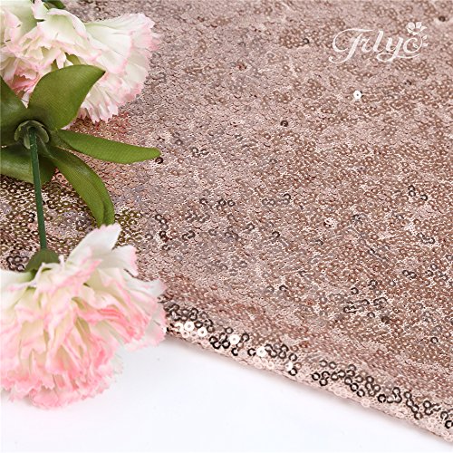 Trlyc Rose Gold Sequin Tablecloth 132Inch Glitter Round Rose Gold Tablecloth Sequin Table Cloth For Party Wedding Valentine's Day Birthday Banquet #TOP4