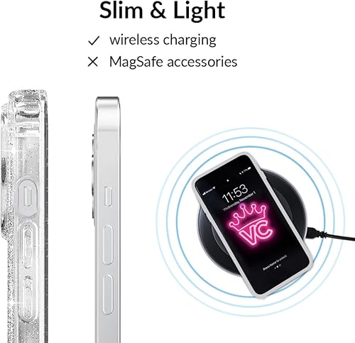 Miniatura 37 de VELVET CAVIAR Funda para iPhone 14 Pro, probada en caídas de 10 pies, purpurina transparente Bratz Bratz Pack Glitter,Blonde Tortoise,Sueños de