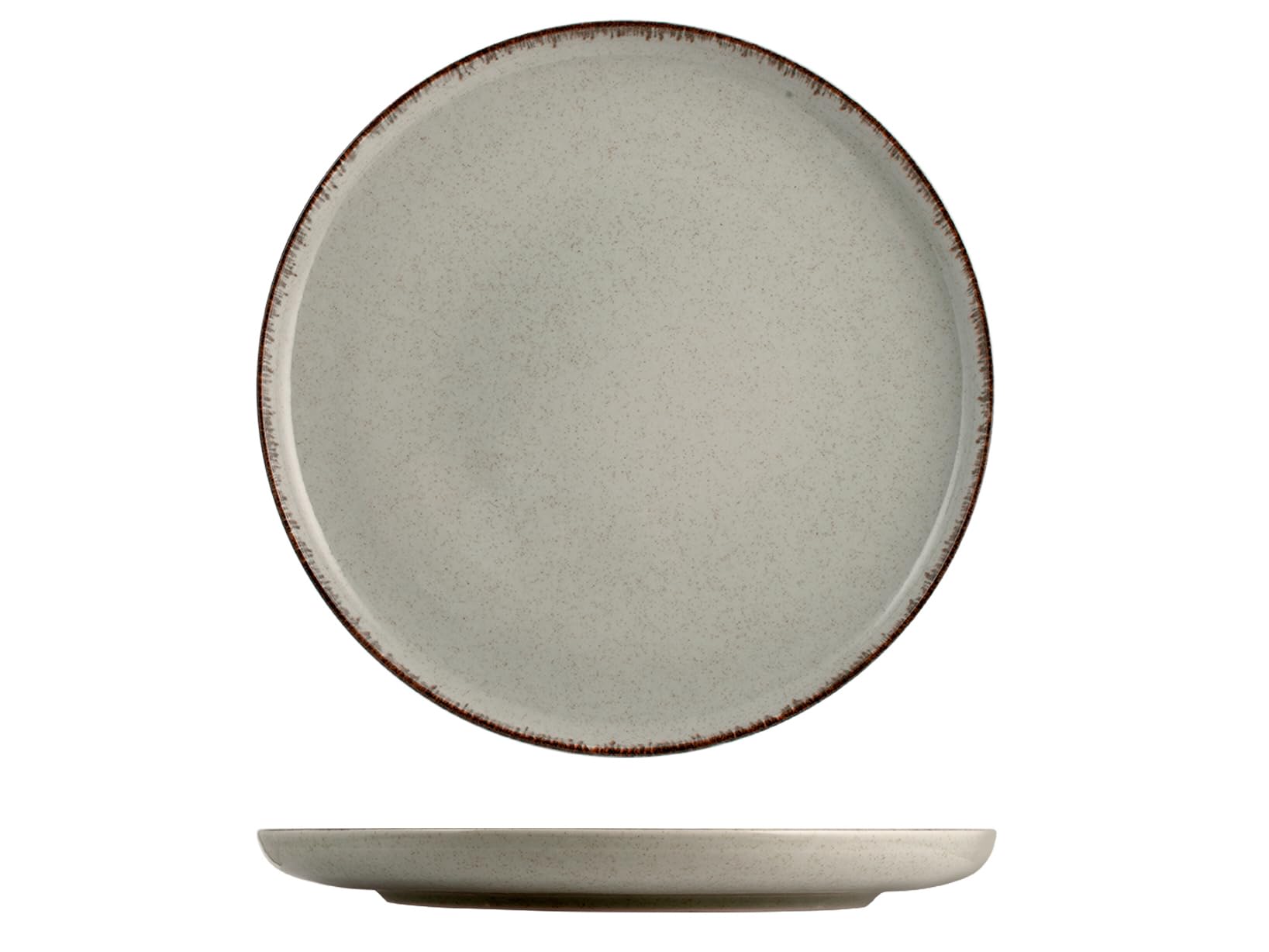 H&H Pearl, Set 6 Piatti Piani, 27 cm, in porcellana, grigio