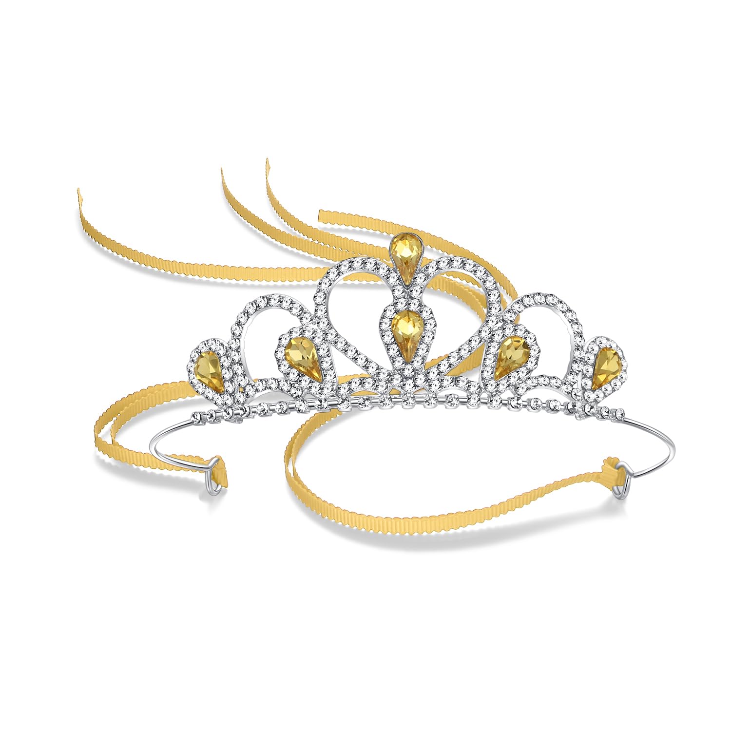 Lovelyshop Tiara/corona de diamantes de imitación de plata de gemas coloridas para la niña en la fiesta de la princesa del cumpleaños de Halloween