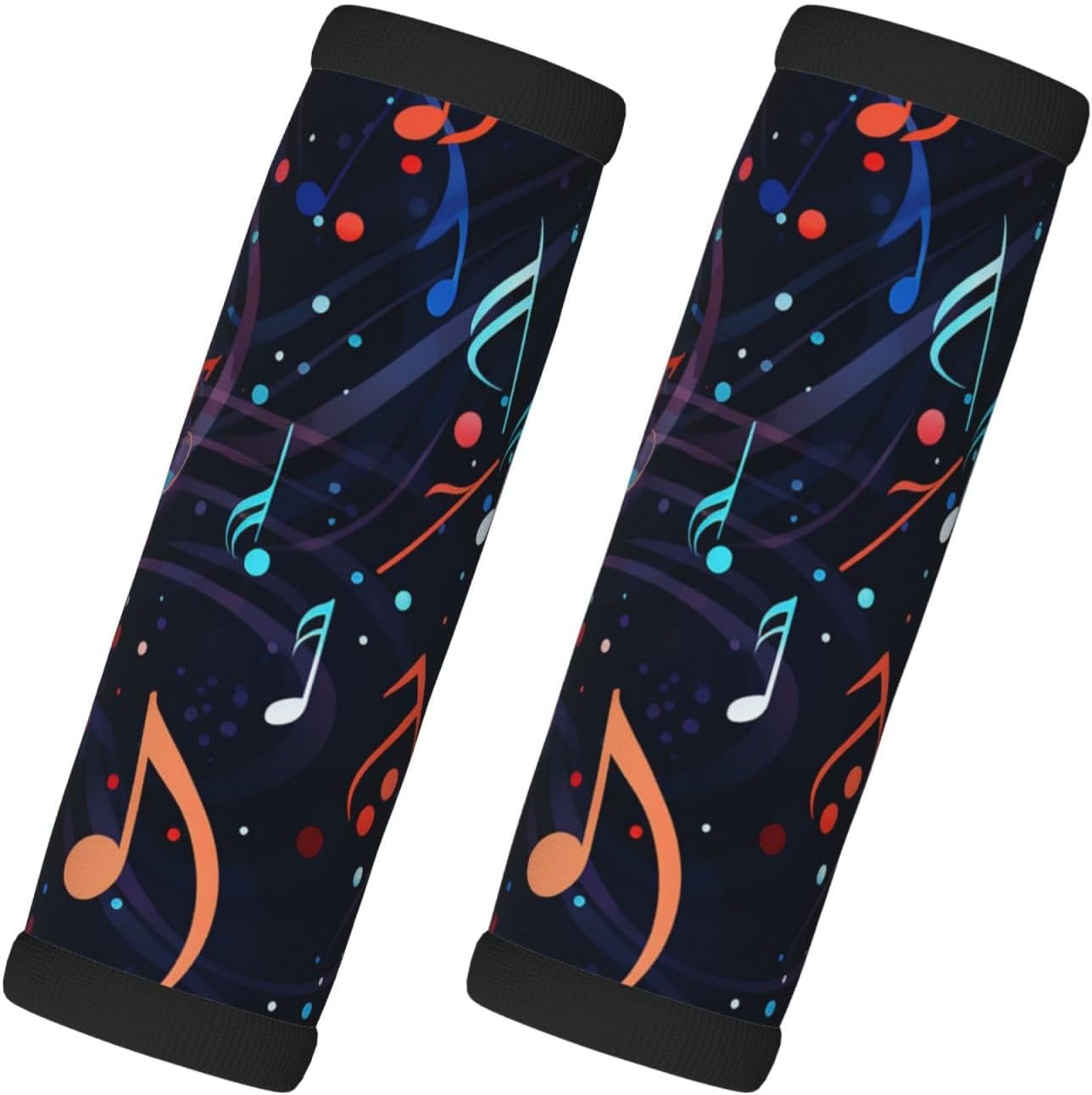 Neoprene Luggage Handle Wrap 2 Pack Music Notes Musical Pattern Luggage Handle Wraps for Suitcase Travel