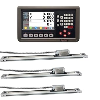 8x12x24inch 1um 3 Axis DRO Digital Readout 1um Resolution with IP67 Sealing Magnetic Scale for Milling Machine 270mm 320mm 620mm Travel