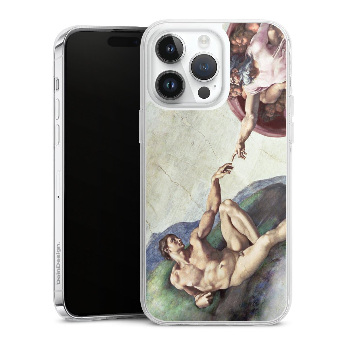 Coque en silicone pour iPhone 14 Pro Max Michel-Ange antichoc