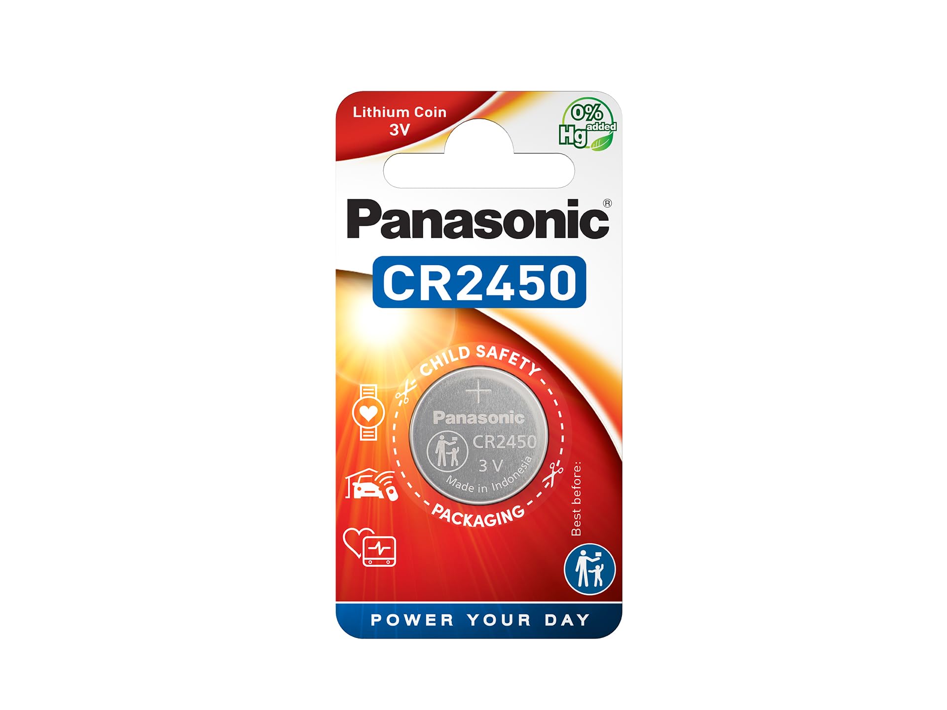 Panasonic CR2450 - Batteria a bottone al litio 3 V confezione da 12 pz