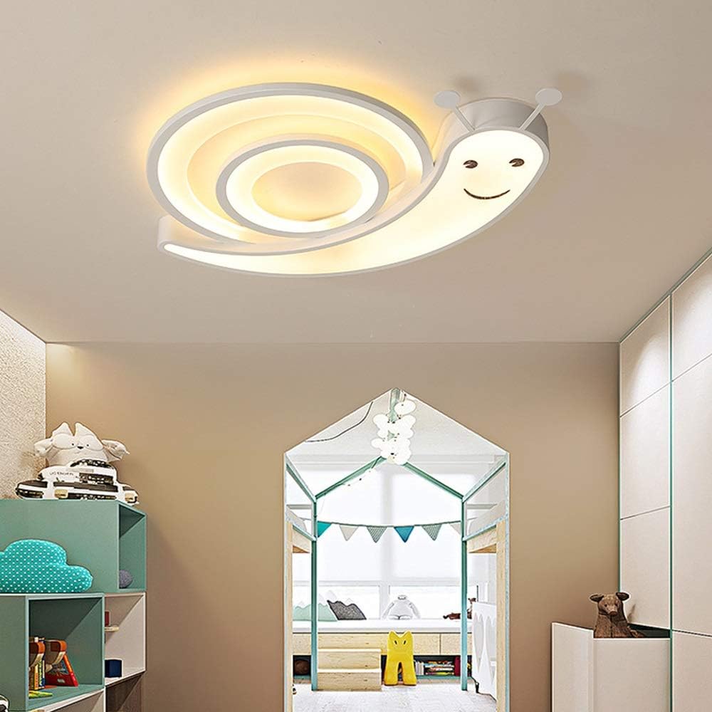 Creative Cartoon Living Room Children's Bedroom Snail Sled Ceiling Lamp Stepless Dimming Personality Kindergarten Decorative Lights (62 * 62Cm)/Blue