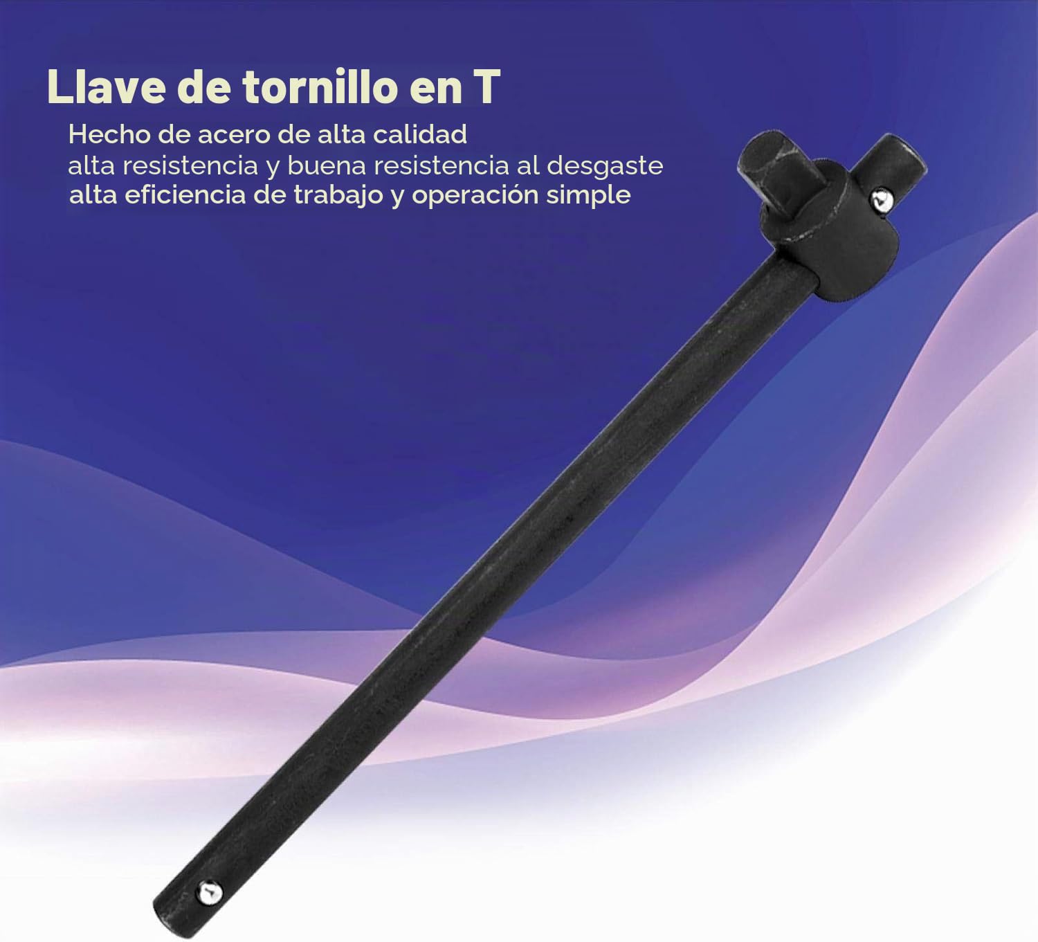 Tyenaza Llave con Mango en T Deslizante, Llave en T Llave de Tubo Mango Articulado Barra Rompedora, Conector de Cabezal Deslizante para barra Deslizante, para Tubos con Alta Fuerza de Torsión(3/4")
