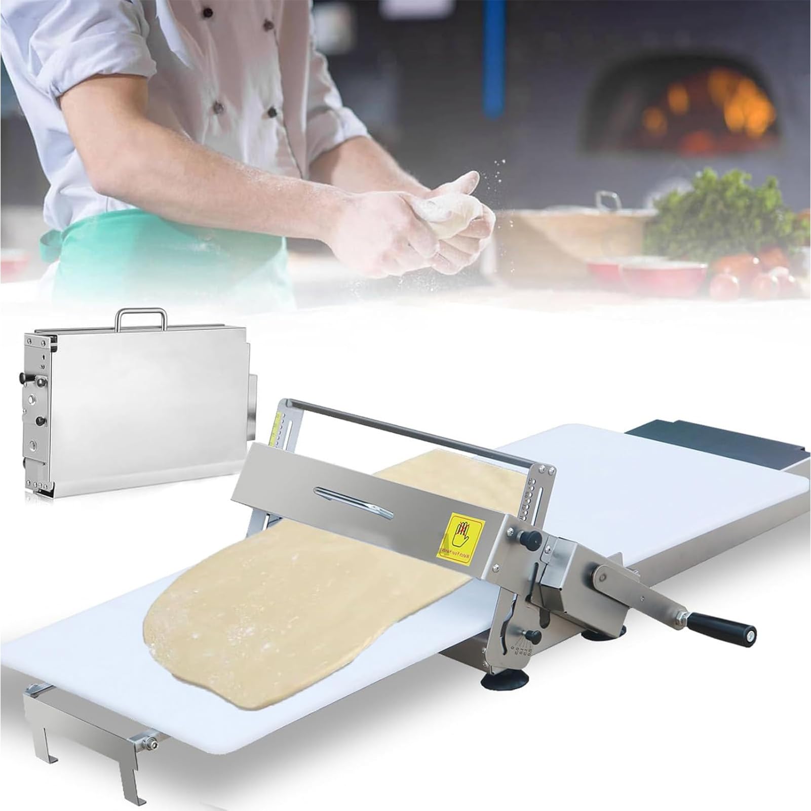 Laminoir Manuel À Pate, Laminoir Pliable en Acier Inoxydable, Épaisseur 0-27mm, Surface 30x60cm/40x90cm, pour Croissants, Pizzas, Pâtisseries, Usage Commercial Et Domestique