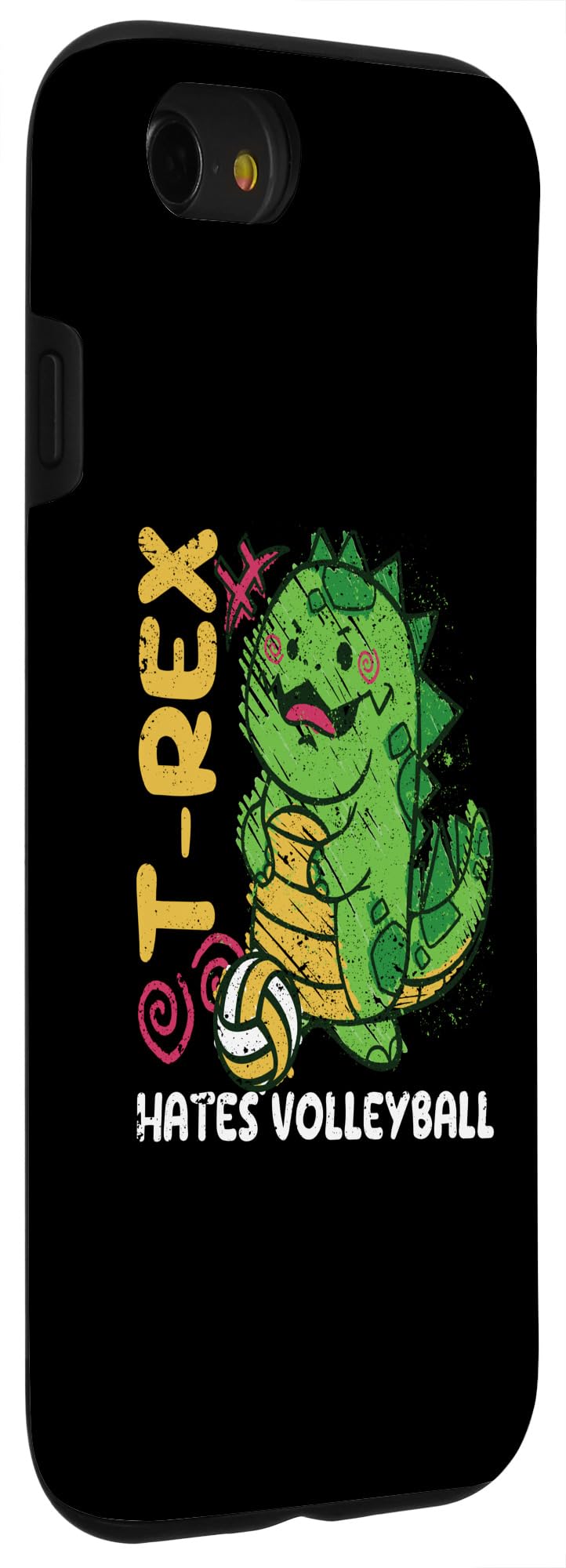 iPhone SE (2020) / 7 / 8 T-Rex Hates Volleyball Player Athlete Hobby Sport Dinosaur Case - Image 3