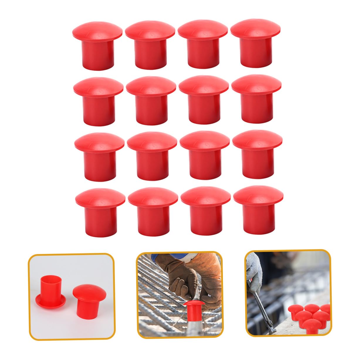 Angoily Capuchons De Protection Pour Fer À Béton 60 Pièces 6X6X5 Cm Bouchons De Sécurité Pour Chantier Construction Protection Tête De Piquet Armature