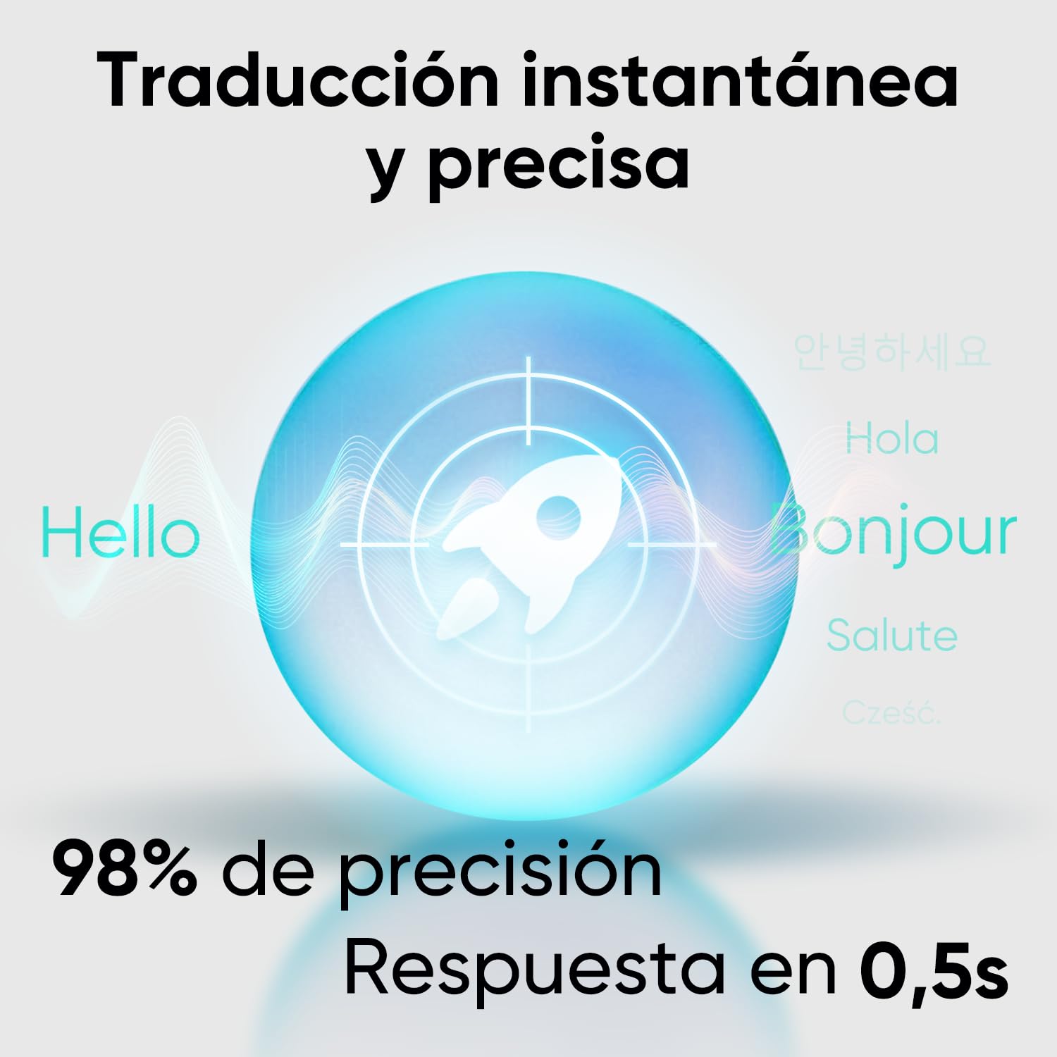 Traductor Instantáneo de Voz AI con Clonación de Voz, Traductor de Idiomas Portátil con Traducción en Tiempo Real, Funciona en Apps, Llamadas y Videollamadas, 140+ Idiomas para Viajes y Negocios