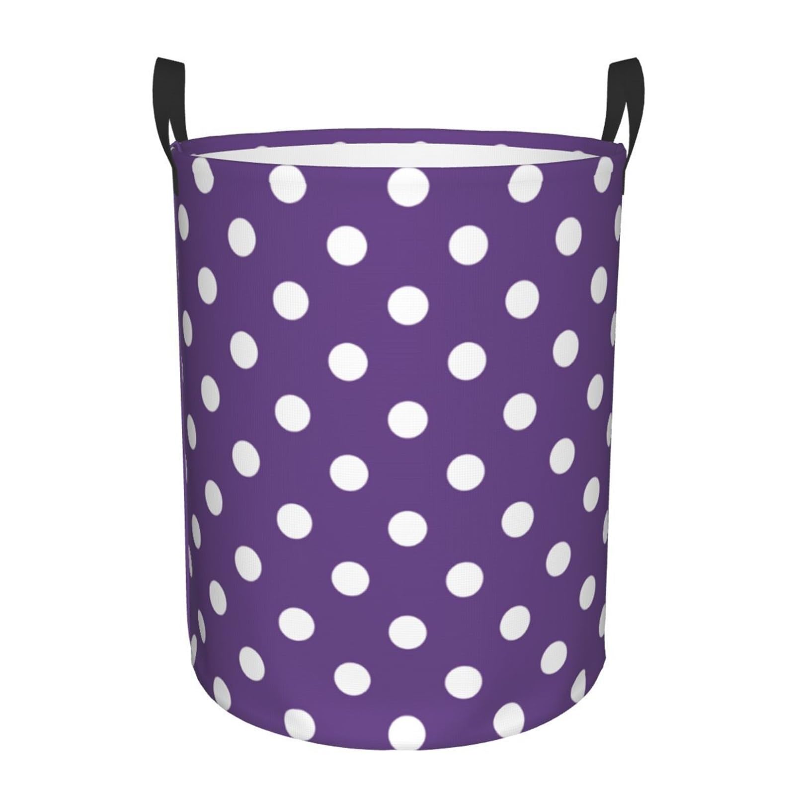 Fabric laundry hamper Polka Dots Pattern Laundry Basket Foldable Clothes Hamper Storage Bin for Family(Color12,42x34 cm)