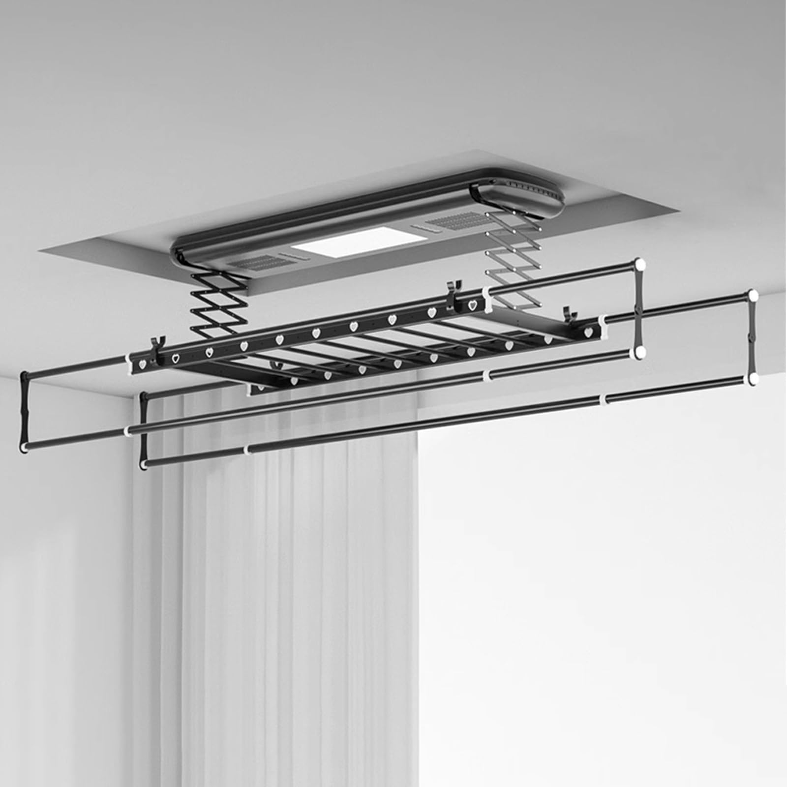 Faltbarer Wäscheständer, 35 kg Traglast, einziehbar 130-230 cm, Deckenmontage, geräuscharm, für den Innenbereich