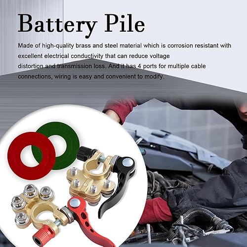 Miniatura 7 de 2 terminales de batería automotriz, conector de liberación rápida, conector de terminal de batería de automóvil, práctico conector de terminal,