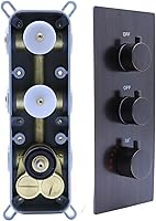 Vista 12 de Válvula de grifo de ducha de 3 salidas con desviador, todas las funciones pueden funcionar juntas, kit de válvula de control de ducha oculta de 3