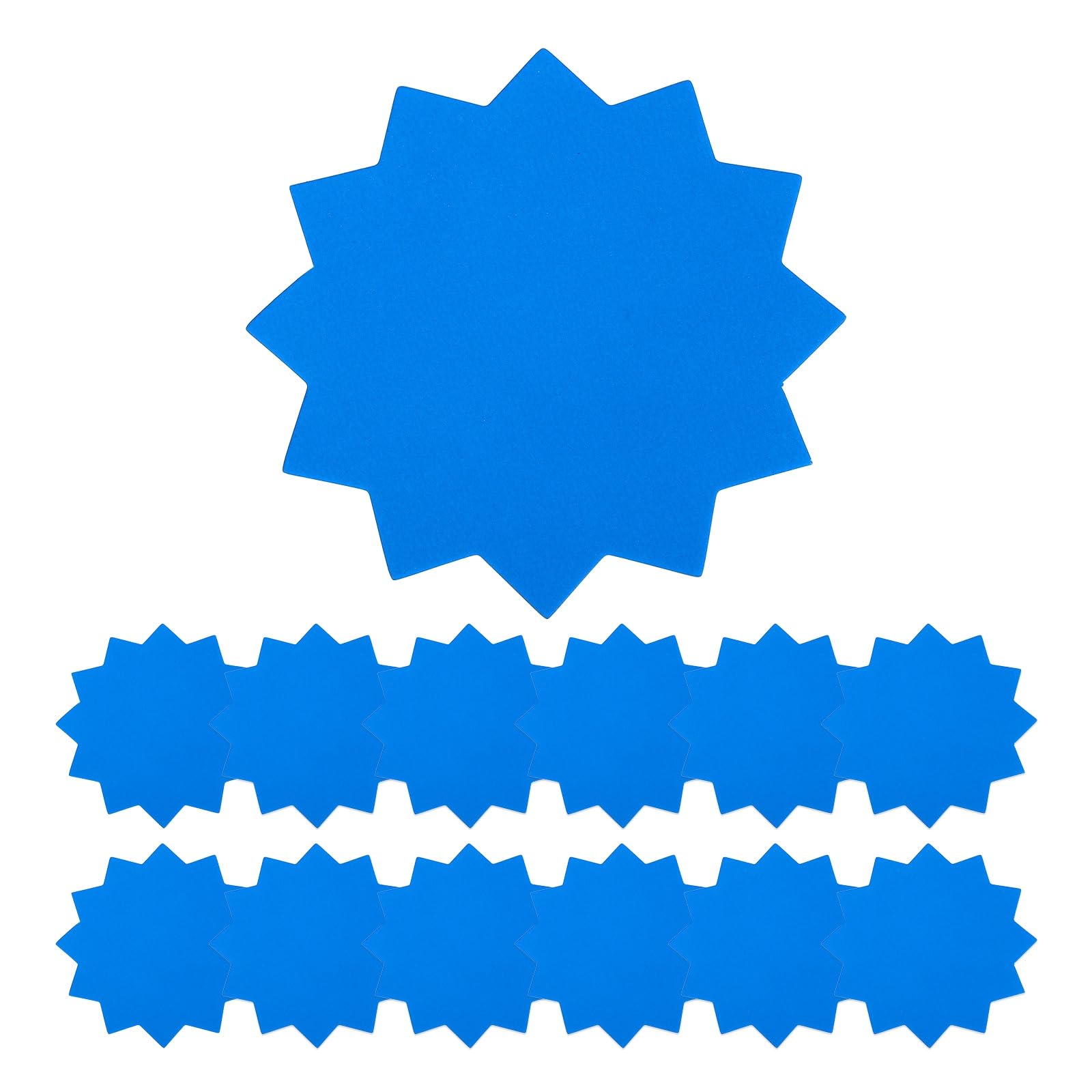 PATIKIL 120pcs Sale Tags, 4" Sale Stickers Blank Price Tag Star Signs Burst Bulletin Board Messages Poster Paper Decorations Labels for DIY Sales Sign Retail Store, Blue