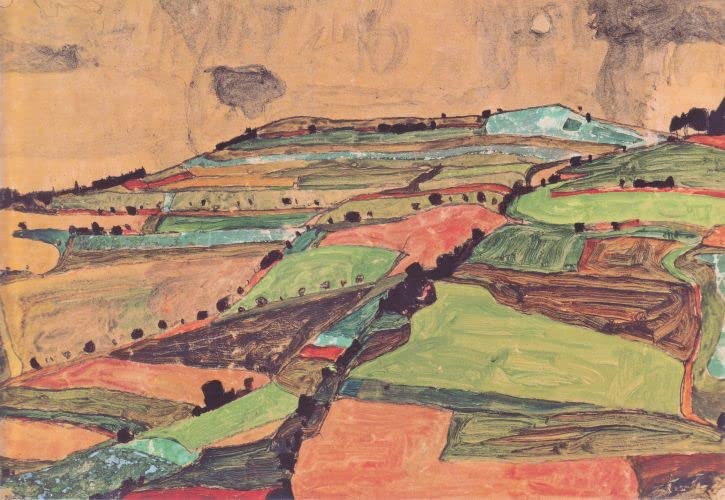 Impression d'art Kreuzberg à Krumau d'Egon Schiele sur toile premium