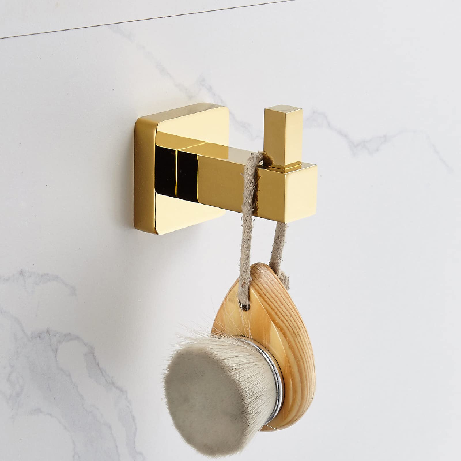 FGXHHS Nordic Full Copper Towel Rack Gold Minimalist Toilet Bathroom Shelf Hardware Pendant Set, Single Hook