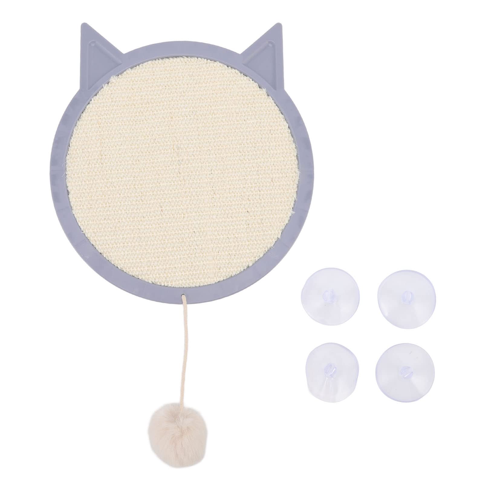 Cat Scratching Mat, Sisal Rope Scratcher with 4 Suction Cups, Fun Toy for Sharpening Claws, Modern Design Matches Home Decor, Suitable for Pet Cats (