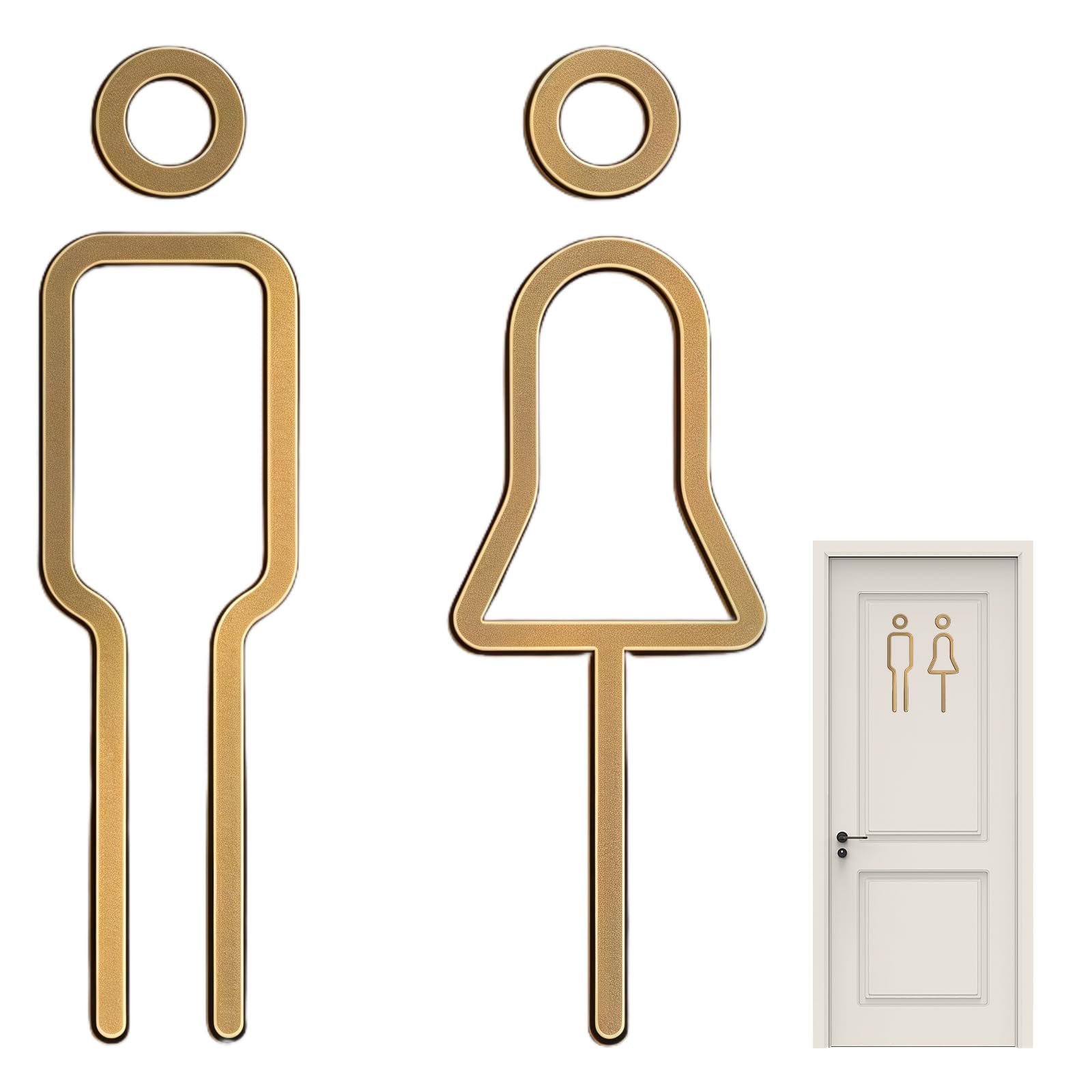 Zwwaazhf Gold Luxury Toilet Sign With Not Erosion Finish Metal Restroom Plate Simple Mounting Clear Visibility Home Upgrades Elegant Metal Bathroom Signage