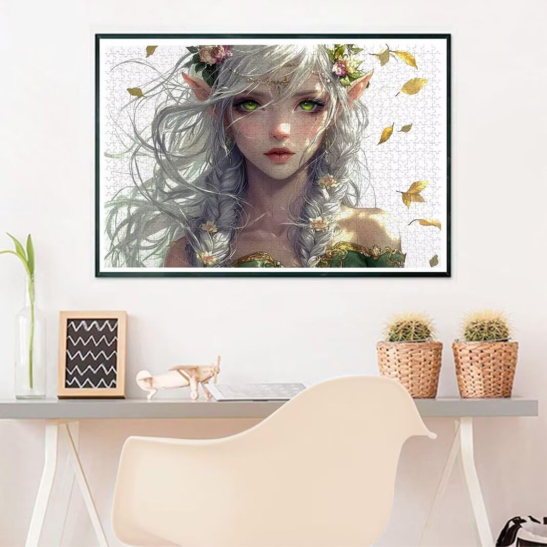 Elfy puzzle dla dorosłych 5000, 5000 puzzli dla dorosłych, 156,5 x 105,5 cm twarde niemożliwe drewniane puzzle, wymagająca gra dla całości, prezenty dla mężczyzn, motyw: (piękno), -8021