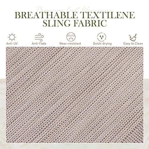 Phi Villa Outdoor Cast Aluminum Patio Dining Chairs Set Of 4, Stackable Patio Sling Chairs With Armrest For Deck, Garden, Terrace, Yard #TOP3