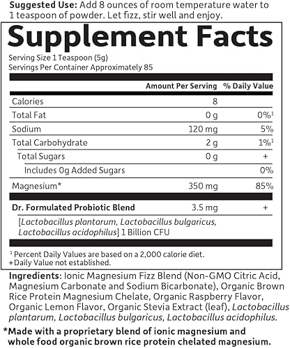 Miniatura 5 de Garden of Life Dr Formulated Whole Food Magnesio 1487oz en polvo limón frambuesa suplemento quelado sin OMG vegano Kosher sin gluten y azúcar con